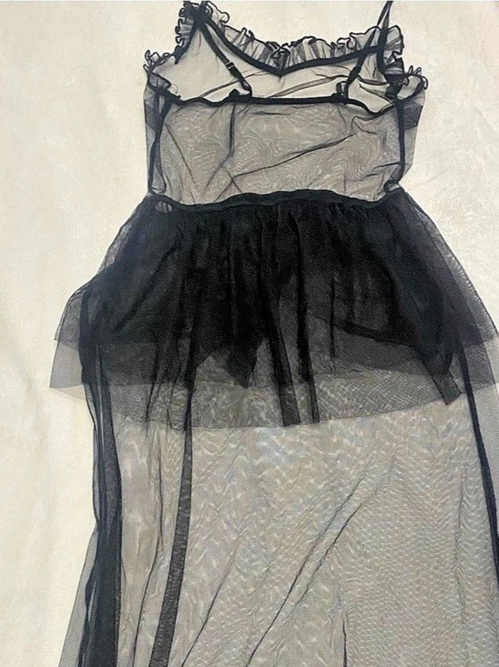 CIDER Black Sheer Tulle Mini Dress NWT